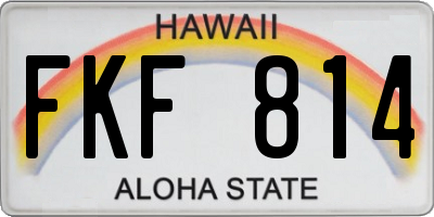 HI license plate FKF814