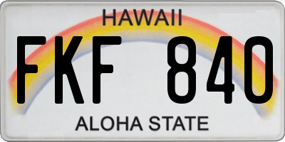 HI license plate FKF840