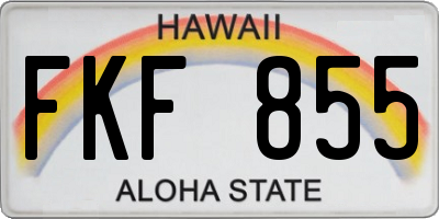 HI license plate FKF855