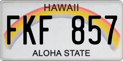 HI license plate FKF857