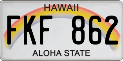 HI license plate FKF862