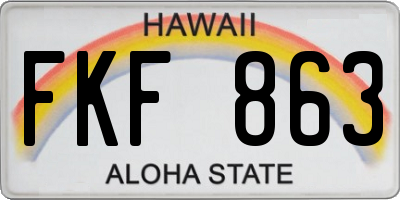 HI license plate FKF863