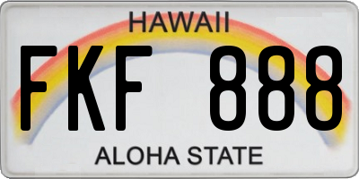 HI license plate FKF888