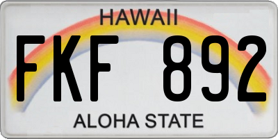 HI license plate FKF892