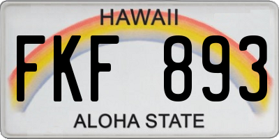 HI license plate FKF893
