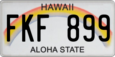 HI license plate FKF899