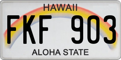HI license plate FKF903