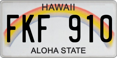 HI license plate FKF910