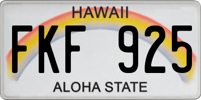 HI license plate FKF925