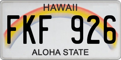 HI license plate FKF926