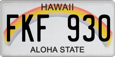 HI license plate FKF930