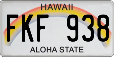 HI license plate FKF938