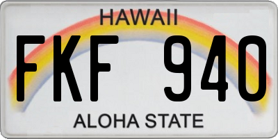 HI license plate FKF940