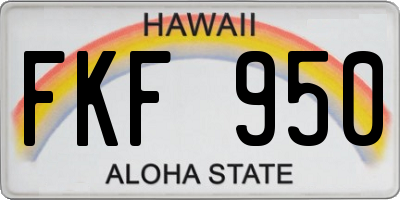HI license plate FKF950
