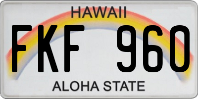 HI license plate FKF960