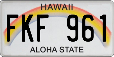 HI license plate FKF961