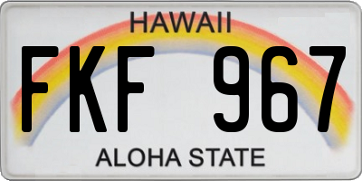 HI license plate FKF967