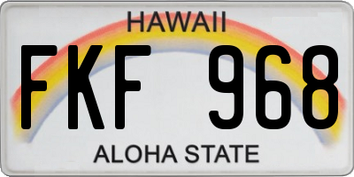 HI license plate FKF968