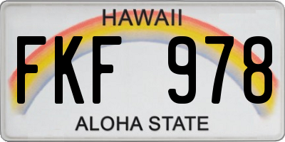 HI license plate FKF978