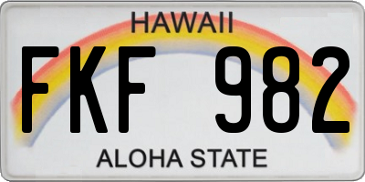 HI license plate FKF982