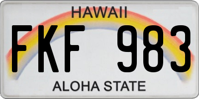 HI license plate FKF983