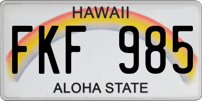 HI license plate FKF985
