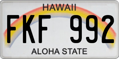 HI license plate FKF992