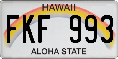 HI license plate FKF993