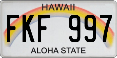 HI license plate FKF997