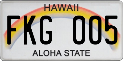 HI license plate FKG005