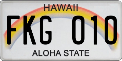 HI license plate FKG010