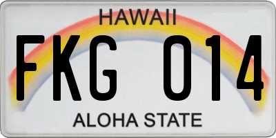 HI license plate FKG014