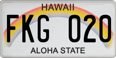 HI license plate FKG020