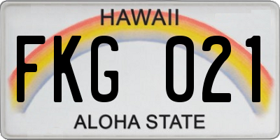HI license plate FKG021