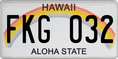 HI license plate FKG032