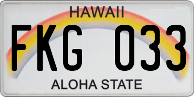 HI license plate FKG033