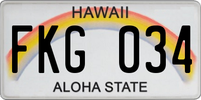 HI license plate FKG034