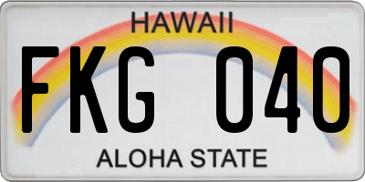 HI license plate FKG040