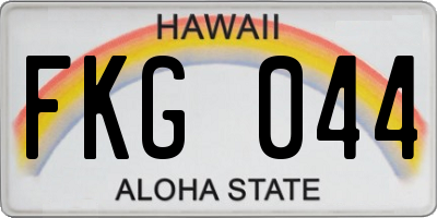 HI license plate FKG044