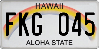 HI license plate FKG045