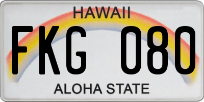 HI license plate FKG080