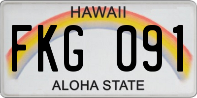HI license plate FKG091