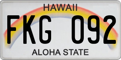 HI license plate FKG092