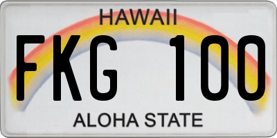 HI license plate FKG100