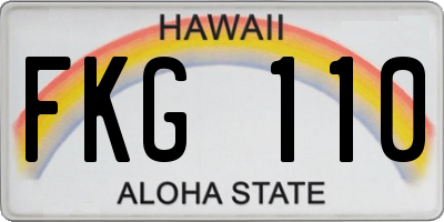HI license plate FKG110