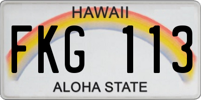 HI license plate FKG113