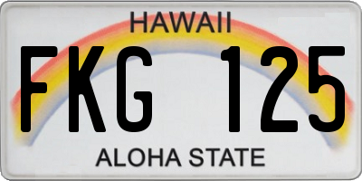 HI license plate FKG125