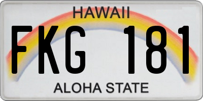 HI license plate FKG181