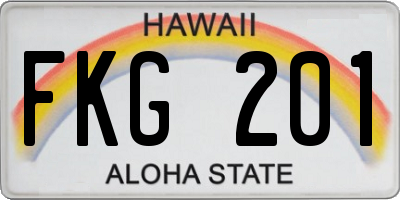 HI license plate FKG201