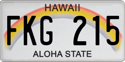 HI license plate FKG215